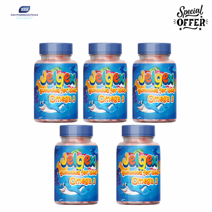 Jelgex Omega 3 Gummies for Kids (5 Packs) – Brain & Vision Support.